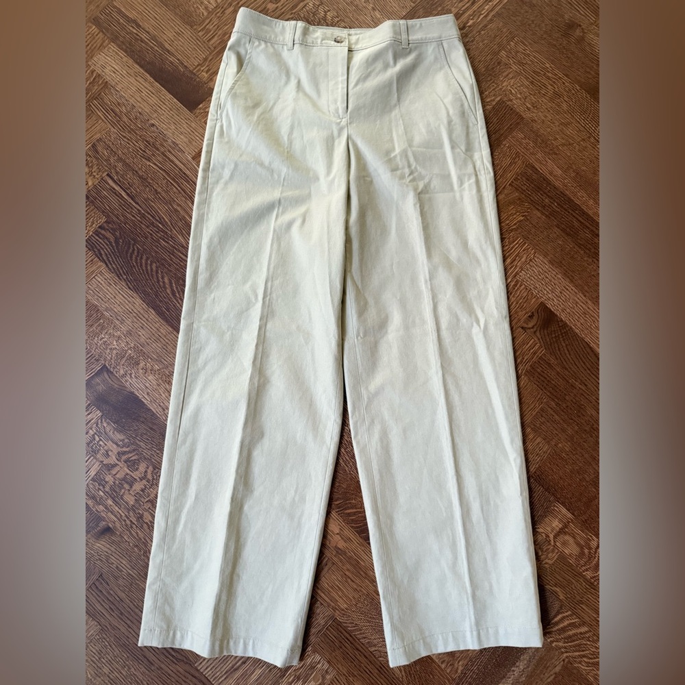 J CREW Full‎ Length Wide Leg Trousers Cotton Linen Baggy Oversized Chino Khaki 6